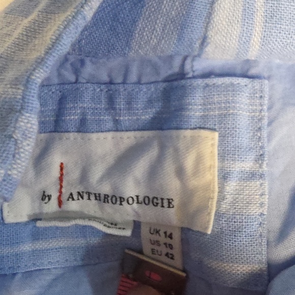 Anthropologie Light Blue Striped Boatneck Mini Dress - Picture 5 of 10